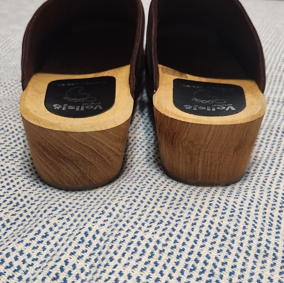 Vollsjo Swedish Clogs low wood heel brown suede size 41/11 NEW no box - Picture 9 of 12